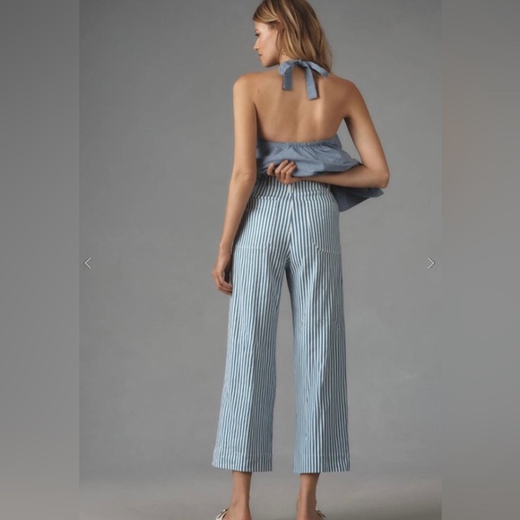 THE COLETTE CROPPED WIDE-LEG PANTS BY MAEVE: LINEN EDITION - Picture 4 of 16